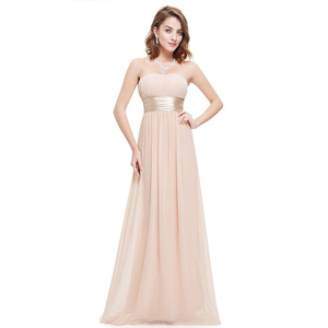 Robe de soirée élégante en mousseline de soie et dentelle pour femme, sans bretelles, sans manches, pour demoiselle d'honneur, mariage, cérémonie, sur mesure - Product Image 3