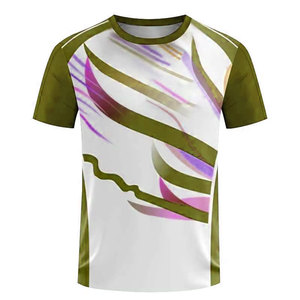 Uniformes de tennis pour hommes de qualité supérieure confortables, 100% polyester, protection UV, respirants, manches courtes, séchage rapide, devant uni - Product Image 2