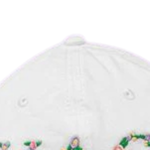 Gorra de Béisbol KAT Blanca con Bordado Floral, Ajustable, para Mujer, con Letras Griegas, Diseño Floral Multicolor - Product Image 2