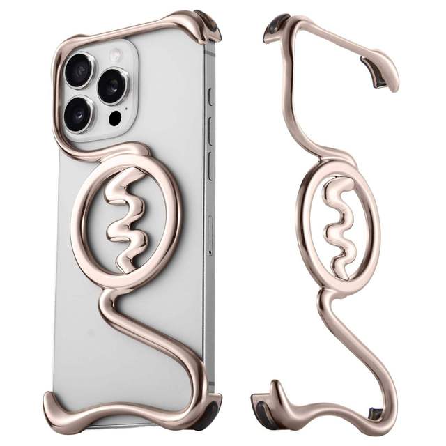 Luxcury Lightweight Shockproof Minimalist Frameless Metal Bumper Protection Magnetic Case for iPhone 16 Pro Max(XTHD)