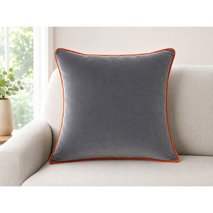 Housse de coussin lombaire en velours de qualité supérieure |   Coussin rectangulaire décoratif bleu aqua avec passepoil assorti pour canapé et chambre à coucher - Product Image 2