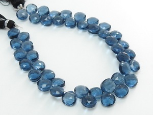 8mm London Blue Quartz Hydro Glass Faceted Heart Teardrop Loose Beads 8 Inch Strand For DIY Jewelry Making Wholesale - Product Image 2