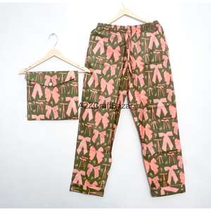 Conjunto de Pijama de Verano para Mujer, 100% Algodón Puro, Suave y Transpirable, de Lujo, Tejido, 2 Piezas, Pantalones Cortos y Camiseta - Product Image 5