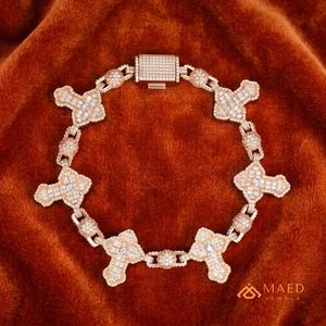 สร้อยข้อมือรูปโคลเวอร์ประดับมอสซาไนต์สีโรสโกลด์ สร้อยข้อมือหรูหรา เครื่องประดับแฟชั่นสำหรับผู้หญิง ของขวัญ - Product Image 5