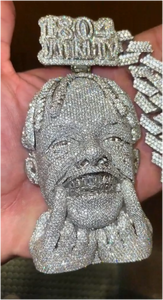 Collier pendentif personnalisé avec visage incrusté de pierres VVS, bijoux hip-hop, chaîne cubaine, cadeau personnalisé pour homme pour les fêtes - Product Image 4