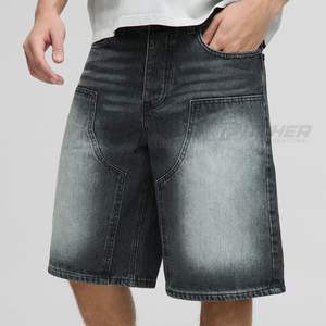 Shorts de Mezclilla con Cinco Bolsillos, Spandex/Poliéster, Casuales, Estilo Urbano, Verano, Corte Recto, Color Oscuro, Moda Diaria - Product Image 5