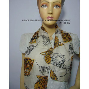 Stylish Women's Silk Scarf 13x150cm Narrow Print Satin Head Scarf Blazers Shirts & Hair Accessories Elegant Ladies Neck Scarf - Product Image 4