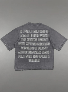 Conjunto de Camiseta y Pantalones Cortos Casuales de Algodón Gris para Hombre con Estampado de Letras en la Espalda, Cuello Redondo, Ropa de Verano, Tejido de Punto con Serigrafía - Product Image 4