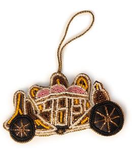 Ornement de voiture perlé – Décoration de véhicule de luxe brodée Zari et perles – Cadeau festif et décoration pour cadeau de remerciement - Product Image 2
