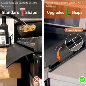 2 PCS Stainless steel stove <b>gap</b> cover Adjustable oven <b>gap</b> filler Kitchen appliance sealer Detachable standing type - Product Image 3