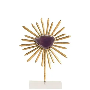 Sculpture en métal durable avec motif floral pour la décoration murale de chambre à coucher, présentant une artisanat complexe et une qualité durable. - Product Image 6
