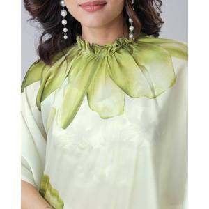 Ready-to-Wear Chiffon Saree with Hand <b>Kaftan</b> Style for Party Wear - Product Image 2