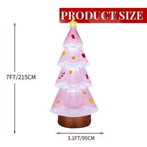Albero di Natale Gonfiabile Rosa 2,2m con Luci LED, Decorazioni Gonfiabili per Giardino a Tema Natalizio - Product Image 5