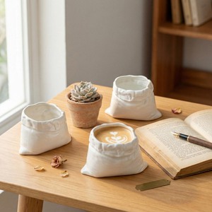 แก้วกาแฟเซรามิกทำมือลายถุงนำโชค พร้อมลายหัวใจสไตล์มินิมอล สำหรับใช้ในบ้าน - Product Image 4
