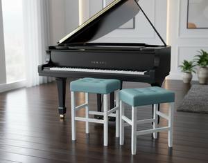 Ensemble de 2 tabourets de bar et de comptoir en cuir PU, ensemble de tabourets capitonnés en cuir PU, ensemble de tabourets rembourrés en PU avec structure en bois massif, hauteur bar et comptoir - Product Image 6