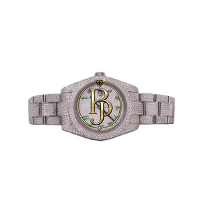 Montre de luxe pour femme Briva, bracelet carré en acier inoxydable, mouvement à quartz analogique, chiffres verts, cadran en cristal saphir, écologique - Product Image 1