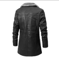 Manteau Long en cuir peau de mouton pour hommes, veste chaude d'hiver pour garçons, vraie fourrure de renard, mode Sherpa,