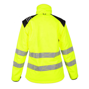 Chaqueta de Trabajo Reflectante de Alta Visibilidad Amarillo Neón 2025 con Bolsillos con Cremallera y Tiras Reflectantes Plateadas - Product Image 2