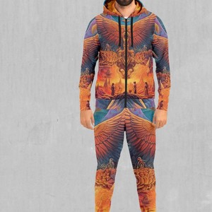 Conjunto Deportivo Unisex con Capucha, Manga Larga, Estampado Casual, Corte Regular, Otoño, 100% Poliéster, Impresión por Sublimación, Cierre de Cremallera - Product Image 6