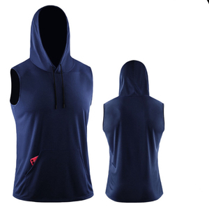 Men's <b>Sleeveless</b> Mayron Solid Color Hooded Tank Top Solid Black Quick Dry Knitted Fabric Casual Fit Summer Wear <b>Sleeveless</b> <b>Hoodi</b> - Product Image 3