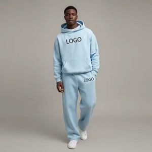 Survêtements personnalisés imprimés en usine, effet délavé, avec logo, écologiques, 100 % coton molletonné, coupe classique, automne, style hip-hop, pour hommes - Product Image 3
