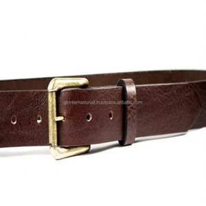 La ceinture décontractée en cuir pleine fleur marron de qualité supérieure comprend une ceinture décontractée en cuir marron de luxe à boucle ardillon en laiton durable pour jean - Product Image 5