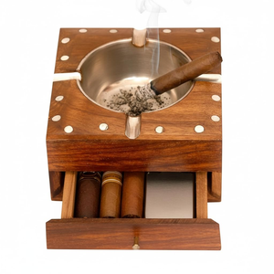 Cenicero de Madera con Cajón para Cigarrillos, Cenicero Decorativo de Madera para Mesa, para Hogar, Oficina, Bar, Restaurante - Product Image 2