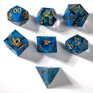 Ensemble de dés en résine polyédriques en emballage commercial avec étiquette volante pour jeux de rôle professionnels sur table, accessoire de jeu en gros - Product Image 4