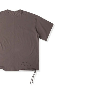 เสื้อยืดสไตล์สตรีทแวร์ แขนสั้น คอกลม ผ้าฝ้าย 100% น้ำหนักเบา สไตล์ดิสเทรส สำหรับฤดูร้อน รับผลิตแบบ OEM มีจำหน่าย - Product Image 3