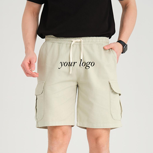 Shorts d'été pour hommes fabriqués en usine, personnalisés, effet délavé, imprimés sur toile, 100% coton, streetwear tendance, séchage rapide - Product Image 4