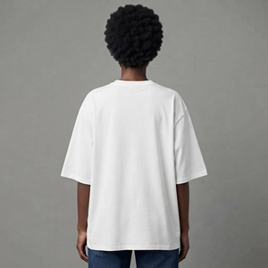 T-shirt femme 100% coton, luxe, 2 tons, blanc/noir, personnalisable, coupe ample, confortable, style hip hop. - Product Image 2
