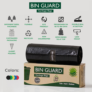Hộ gia đình HDPE/<span class=keywords><strong>LDPE</strong></span> thấp moq 55-60 gallon rác túi nhựa compostable tái chế rác Thùng rác túi trên cuộn cho nhà vườn - Product Image 5