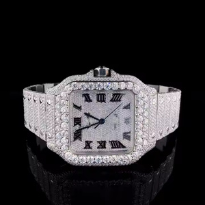 Reloj de Pulsera de Cuarzo Premium con Diamantes de Moissanita Frozen Titan para Hombre, Elegante y a la Moda, Modelo Galaxy Royale - Product Image 1