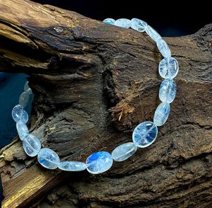 Natural Rainbow Moonstone Smooth Oval Gemstone Beads <b>Bracelet</b> 8x10MM Handmade Minimalist <b>Beaded</b> <b>Bracelet</b> for Women Fashion Bulk - Product Image 5
