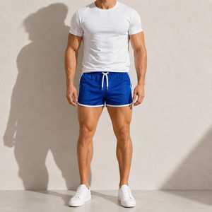 Pantalones Cortos Deportivos para Hombre, Rojos, Sólidos, con Cordón, Ecológicos, de Secado Rápido, Transpirables, de Poliéster - Product Image 4