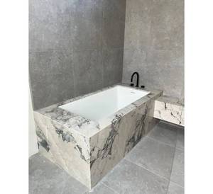 Luxury <b>Marble</b> Bathtub with Antique Finish for Villa Washrooms-Elevates Property Value & Investment - Product Image 2