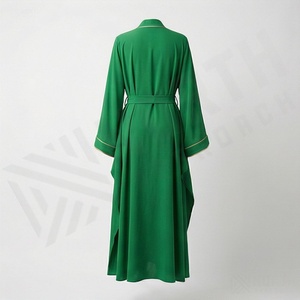 ชุดเดรสแขนยาวสไตล์คุณภาพสูงสำหรับผู้หญิง เปิดด้านหน้าแบบอาบายะห์ แฟชั่นมุสลิม เสื้อผ้าสุภาพสตรีทันสมัย สีสันปรับแต่งได้ - Product Image 2