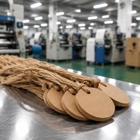 Étiquettes suspendues rondes personnalisées en kraft avec cordon naturel pour vêtements, sacs et étiquettes de marques de mode