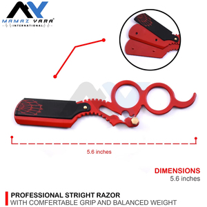Professional Barber Salon Cut Throat Shavette Razor Stainless Steel Straight Edge Shaving Razor for <b>Men</b> & Women Face Grooming - Product Image 4
