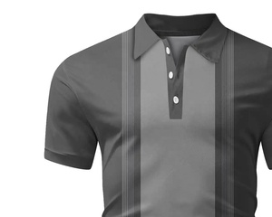 Camisa de manga corta para hombre, 100% algodón tejido, antiarrugas, con bordado o estampado personalizado, OEM, venta al por mayor, informal, estilo urbano, tipo polo. - Product Image 6