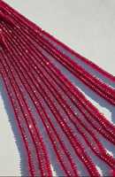 Perles Rondelles Facettées en Rubis Longido de Qualité Supérieure 3-5 mm, Pierres Précieuses Naturelles en Rubis Rouge Taillées pour la Fabrication de Bijoux