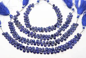 Perles de lapis-lazuli naturel facettées en forme de poire 5,5x7,5 mm, perles de pierre précieuse lapis-lazuli, brin de 8 pouces, perles de lapis-lazuli en forme de poire pour la création de bijoux - Product Image 3