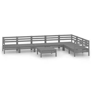 Conjunto Modular de Muebles de Jardín de Madera de Pino Sólido Gris, Conjuntos de Jardín Modulares de Primera Calidad - Product Image 2