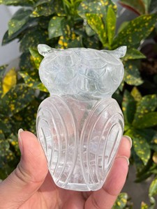 Estatua de Búho Tallada a Mano en Cuarzo Transparente Natural, Figura de Cristal para Decoración del Hogar, Proveedor Mayorista OEM ODM - Product Image 4