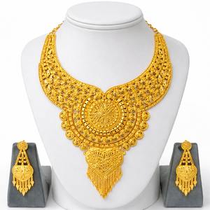 Conjunto de pendientes de collar de cobre chapado en oro de 24 quilates de moda Vintage de inspiración italiana enviado directamente a EE. UU. Francia España Turquía Comoras - Product Image 6