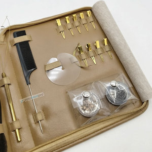 Weaving <b>Extension</b> Micro <b>Beads</b> Plier Tools Set Gold Plasma Curved Nose Multi Functional Plier Clips Heat Protector and <b>Beads</b> - Product Image 5