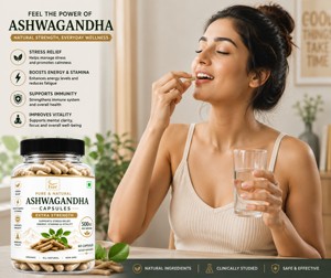 Cápsulas de Ashwagandha de Primera Calidad, 500 mg, Withania Somnifera Natural, Cápsulas Veganas para Hombres y Mujeres, Apoyo para la Energía y la Resistencia - Product Image 5