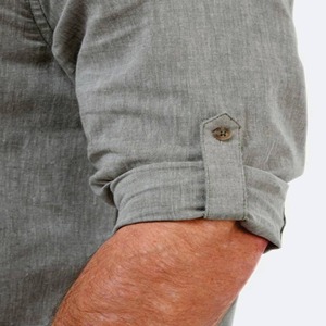 Camisa de franela de manga larga para hombre con cuello vuelto y bolsillos tipo cargo 100% algodón para la temporada de otoño - Product Image 5