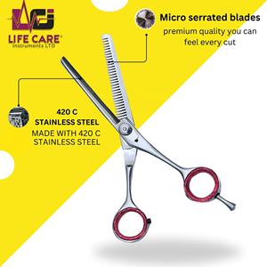 Tijeras profesionales para texturizar el cabello, tijeras de entresacar de alta calidad hechas con acero inoxidable japonés por Life Care Instruments - Product Image 3