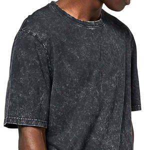 Camiseta Oversize Personalizada para Hombre, Lavado Ácido, Algodón Pesado, Estilo Urbano, Hombro Caído, Prenda Lisa, OEM - Product Image 3